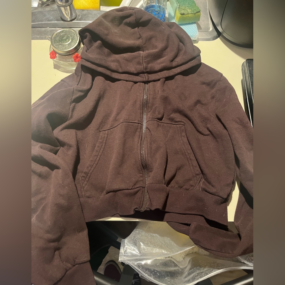 Brown cropped hoodie